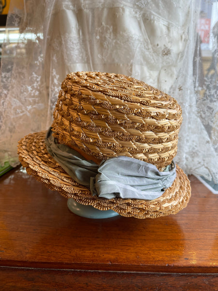 STRAW HAT LATE VICTORIAN / EDWARDIAN MUSEUM QUALITY