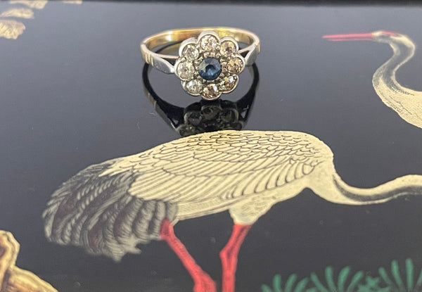 Sapphire and Diamond 1920’s Ring 18ct Gold