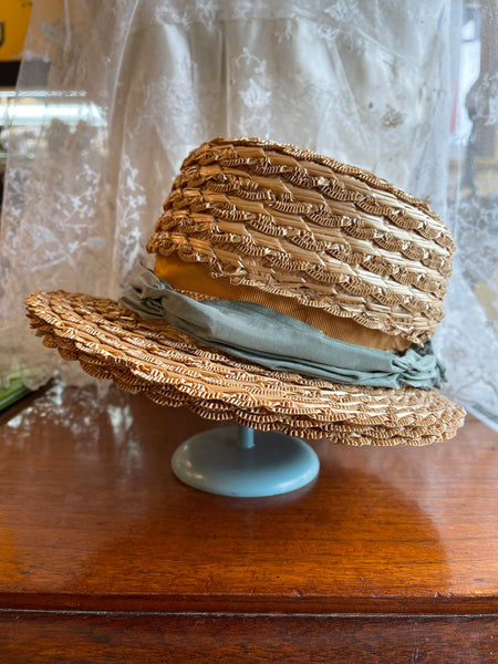 STRAW HAT LATE VICTORIAN / EDWARDIAN MUSEUM QUALITY
