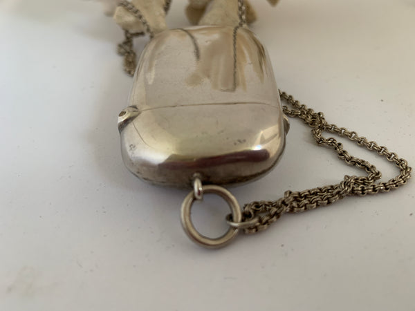 Vesta Case Large Sterling Silver 1902 and Chain