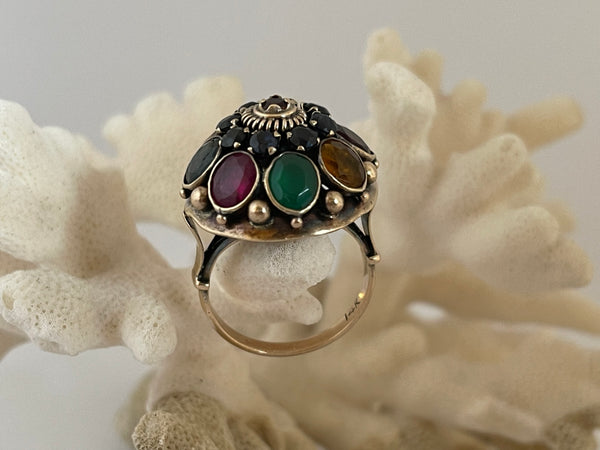 PRINCESS RING 14ct GOLD RUBY SAPPHIRES