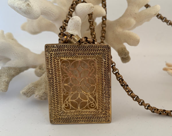 Chinese Silver Pendant with Bone Carving c1920's