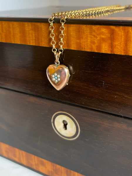 Heart shaped locket c1900 rolled gold