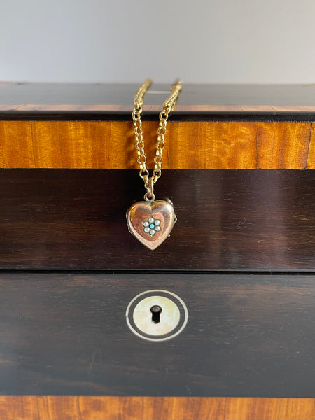 Heart shaped locket c1900 rolled gold